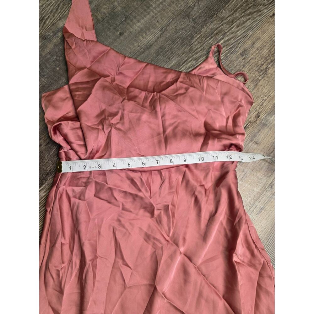 LUNAMODA Womens Dress Small Baked Rose Pink Satin Cowl Neck Midi NWT - Picture 5 of 10